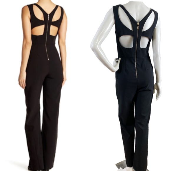 LOTUS THREADS Black Cutout Sleeveless Back Zipper Closure Jumpsuit  Romper Sz 6 - Picture 4 of 16